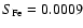 $S_{\rm Fe}=0.0009$