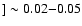 $] \sim 0.02{-}0.05 $