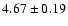 $ 4.67\pm0.19$