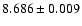 $8.686\pm0.009$