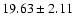 $ 19.63\pm2.11$