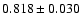 $0.818\pm0.030$