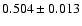 $0.504\pm0.013$