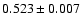 $0.523\pm0.007$