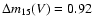 $\Delta m_{15}(V)=0.92$