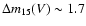 $\Delta m _{15}(V)\sim1.7$