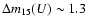 $\Delta m_{15}(U)\sim1.3$