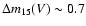 $\Delta m_{15}(V)\sim0.7$