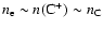 $n_{\rm e} \sim n({\rm C^+}) \sim n_{\rm C}$