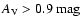 $A_{\rm V} > 0.9~\mbox{mag}$