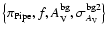 $\bigl\{
\pi_{\rm Pipe}, f, A_{\rm V}^{\rm bg}, \sigma_{A_{\rm V}}^{{\rm bg}2}
\bigr\}$