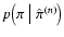 $p\bigl( \pi \bigm\vert \hat\pi^{(n)} \bigr)$