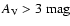$A_{\rm V} > 3~\mbox{mag}$