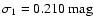 $\sigma_1 = 0.210
\mbox{ mag}$