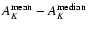 $A_K^{\rm mean} - A_K^{\rm median}$