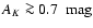 $A_K \ga 0.7~\mbox{ mag}$