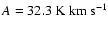 $A = 32.3~\mbox{K~km~s}^{-1}$
