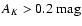 $A_K > 0.2~\mbox{mag}$