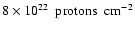 $8 \times 10^{22}~\mbox{ protons}~\mbox{
cm}^{-2}$