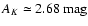 $A_K \simeq 2.68~\mbox{mag}$