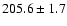 $205.6\pm1.7$