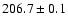 $206.7\pm0.1$