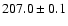 $207.0\pm0.1$