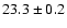 $23.3\pm0.2$