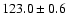 $123.0\pm0.6$