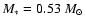 $M_*= 0.53 ~M_{\odot}$