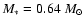 $M_*=
0.64~ M_{\odot}$