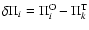 $\delta \Pi_i= \Pi_i^{\rm O} - \Pi_k^{\rm T}$