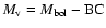 $M_{\rm v}= M_{\rm bol} - {\rm BC}$
