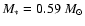 $M_*= 0.59~M_{\odot}$