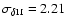 $\sigma _{\delta \Pi }= 2.21$