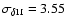 $\sigma _{\delta \Pi }= 3.55$