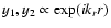 $y_1, y_2 \propto
\exp (i k_r r)$