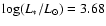 $\log(L_*/L_{\odot})= 3.68$