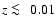 $z~\rlap{\lower -0.5ex\hbox{$<$ }}{\lower 0.5ex\hbox{$\sim~$ }}0.01$