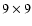 $9\times9$