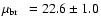 $\hbox{$\mu_{\rm br}$ }~= 22.6\pm 1.0$
