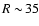 $R\sim\!35$