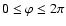 ${0\leq \varphi \leq 2\pi }$