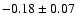 $-0.18\pm0.07$