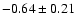 $-0.64\pm0.21$