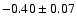 $-0.40\pm0.07$