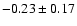 $-0.23\pm0.17$