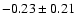 $-0.23\pm0.21$
