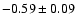 $-0.59\pm0.09$