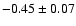 $-0.45\pm0.07$